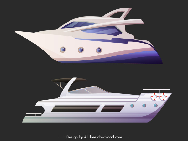 遊艇圖示現代豪華設計