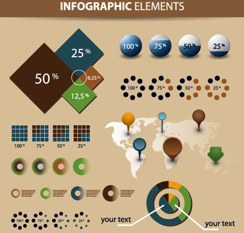 Năm infographics yếu tố vector