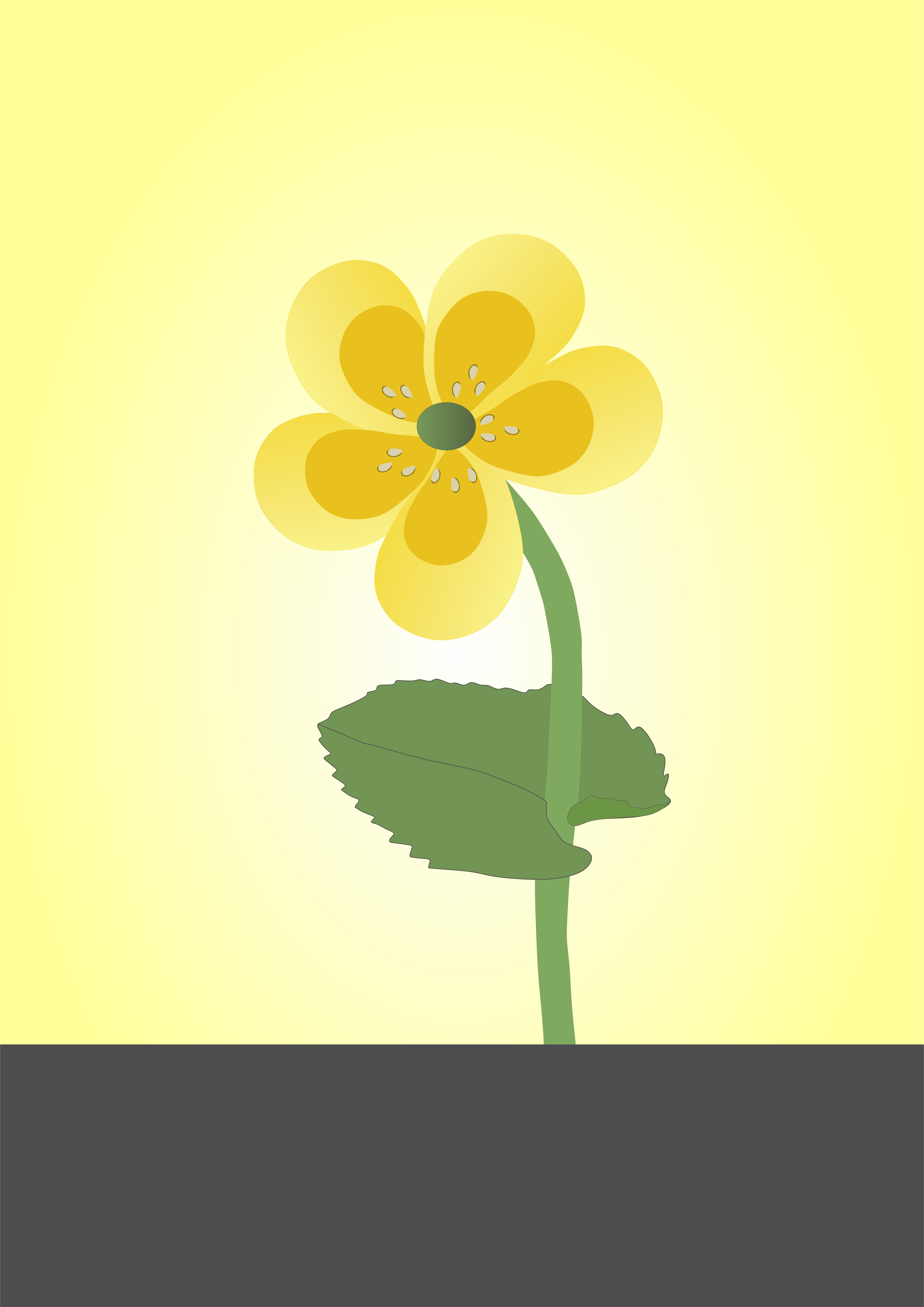 vector flor amarela vintage