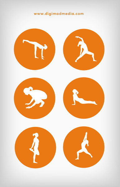 Yoga-Symbol-Silhouette-Vektor-design