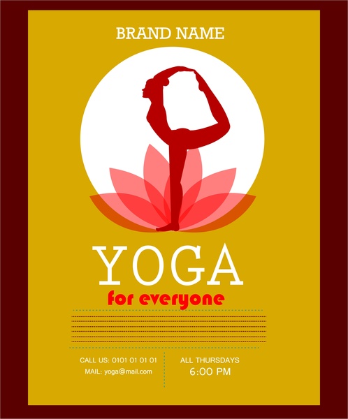spanduk promosi yoga berlatih desain laki-laki dan lotus