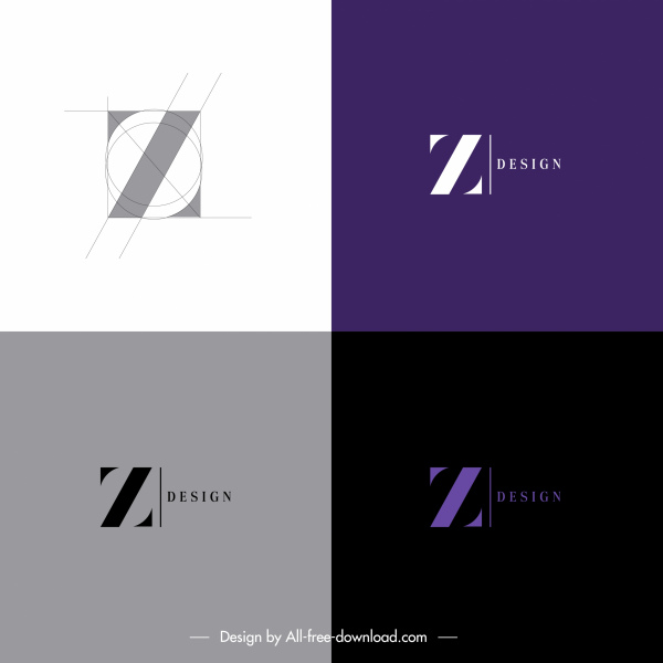 z logo şablonları modern düz kroki