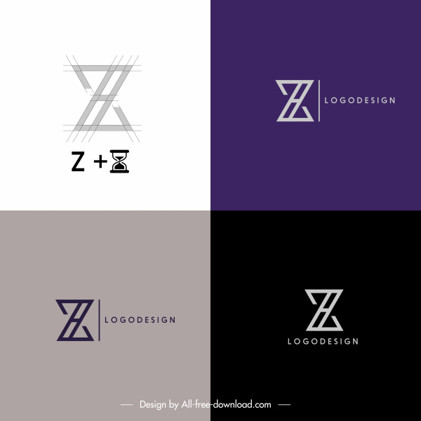 z logotip şablonları modern düz çizim