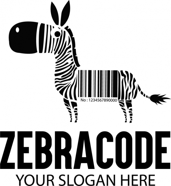 zebra codice banner divertente design bianco nero.