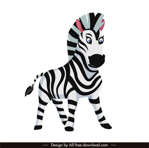 sketsa karakter kartun ikon kuda zebra