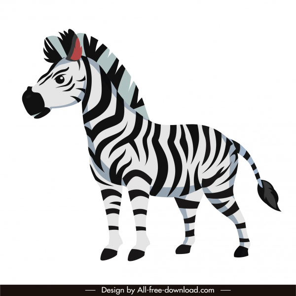 zebra cavalo ícone desenho animado colorido