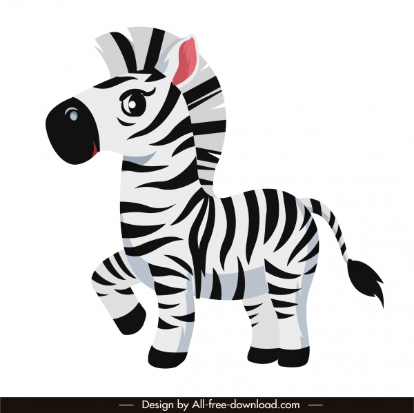 zebra ikon kuda lucu kartun sketsa