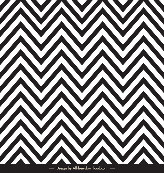 Zigzag Pattern Template Black White Illussion Design