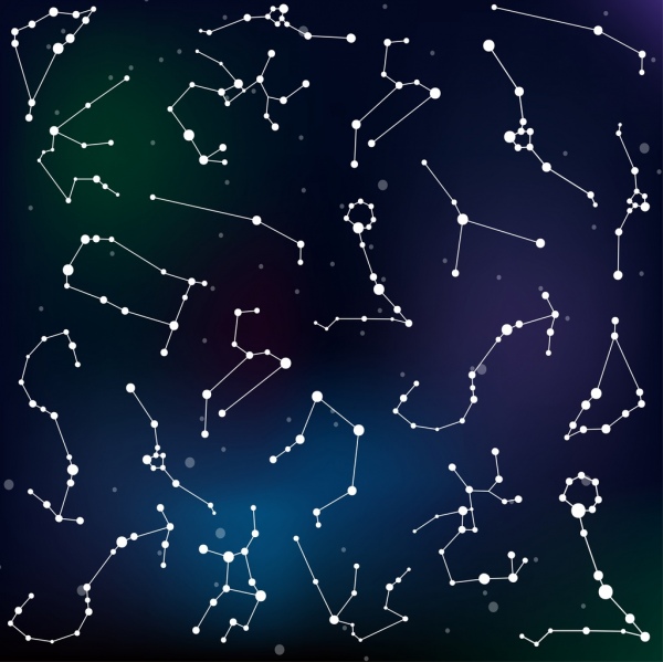 Sternzeichen Hintergrund Sterne Layout Icons Spots Verbindungsdesign