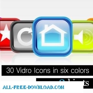 30 vidro gratuite icône png et vector pack dans six colo