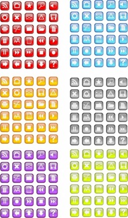 30 vidro livre ícone vector pack em seis cores