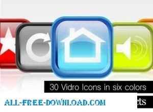 30 vidro gratis icona vector pack in sei colori