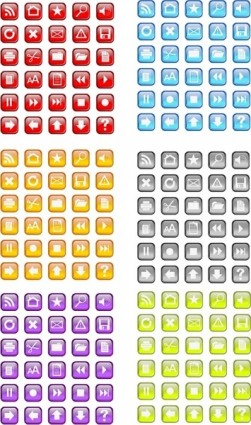 30 wolne vidro ikonę pakiet wektorowe w sześciu kolorach