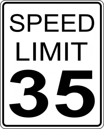 ClipArt segno di limite di velocità 35mph