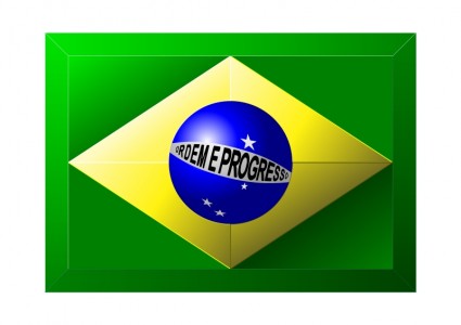 3D bandera brasileña.