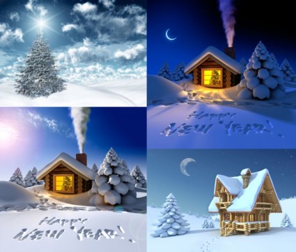 عيد الميلاد 3d الثلج صورة عالية الدقة فصل الشتاء صور مجانية تحميل مجاني