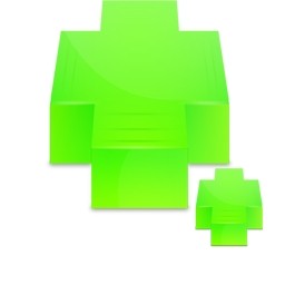 3D зеленый крест знак