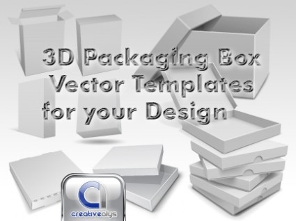 3D Kemasan kotak vektor template untuk desain Anda