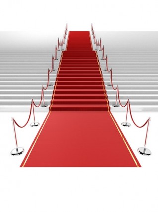 cuadro 3D de escalera de alfombra roja