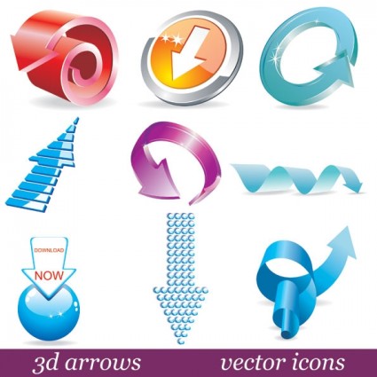 3D threedimensional mũi tên biểu tượng vector