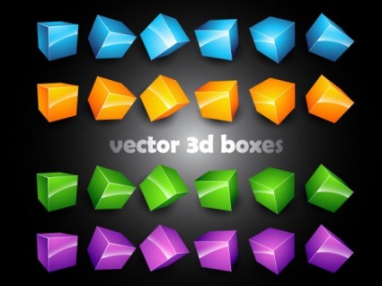 3D threedimensional hộp vector