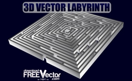 Labirinto 3D do vetor