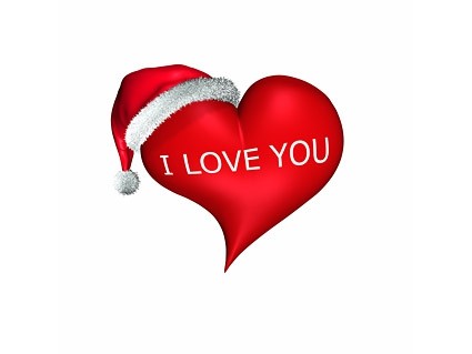 3d Wearing Christmas Hats Heartshaped Picture