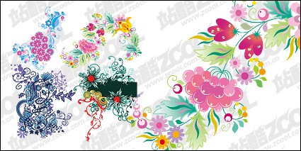 4 Colourful Patterns Vector Material