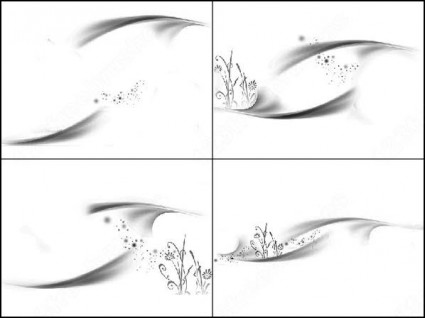 4 Blumen für Schwanz-Pinsel