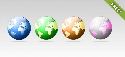 4 Kostenlose Globus-Ikonen