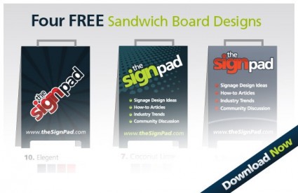 4 Kostenlose Sandwich-Board-Design-Vektoren