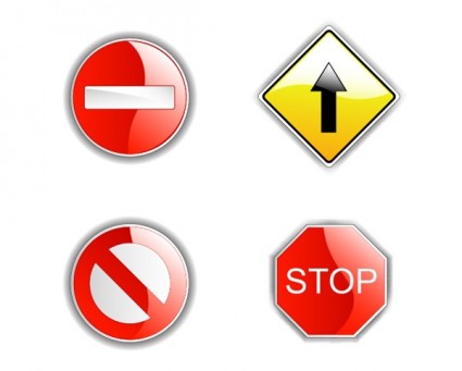 4 segnali stradali vettoriali