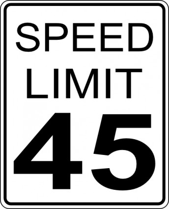 sinal de estrada de limite de velocidade de 45mph clip-art
