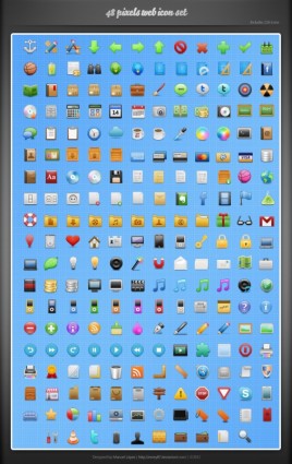 48 pixel web iconset pack di icone