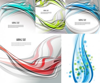 5 Beautiful Dynamic Lines Of The Background Vector