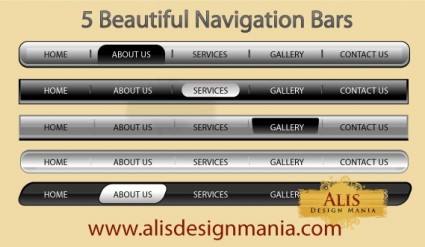 5 Beautiful Web Navigation Bars