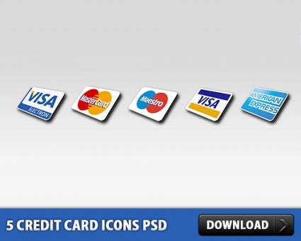 5 Credit Card Icons Free Psd