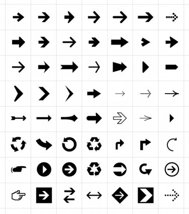 56 freie Pfeil-Symbole-Symbole