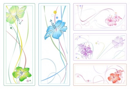 vettore di fiori stile acquerello 5color