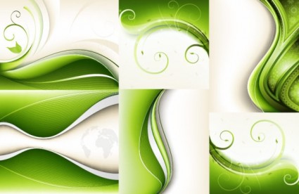 6 grüne Vektor dynamischer Hintergrund