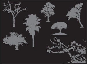 7 silhuetas de árvore