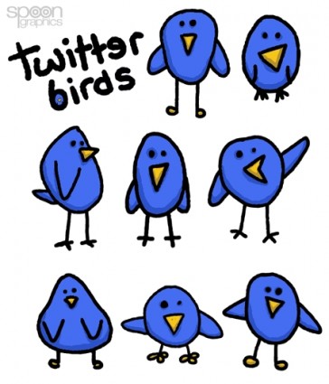 8 graphiques d'oiseau de twitter simple amp mignon