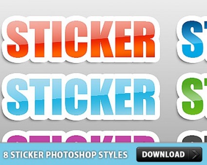 8 stiker gratis photoshop gaya