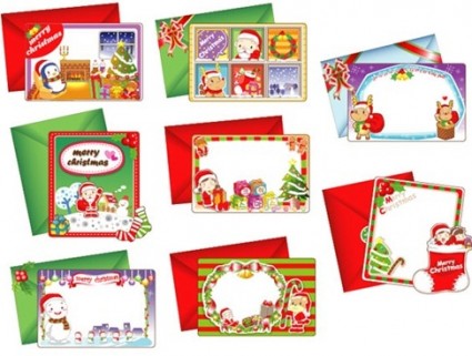 8 素敵なクリスマスのベクトル カード