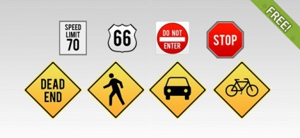 8 icônes de signe de circulation