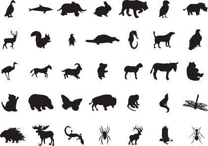88 silhouettes animales de vecteur libre
