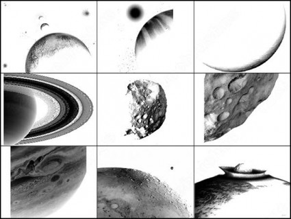 9 große Planeten Pinsel