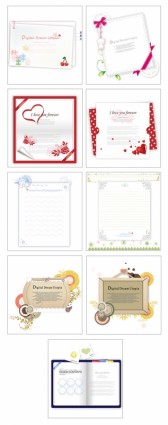 9 Lovely Greeting Cards Stationery Vector