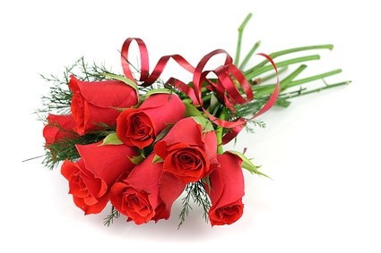 赤いバラの絵の花束
