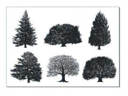 Монохромный дерево вектор